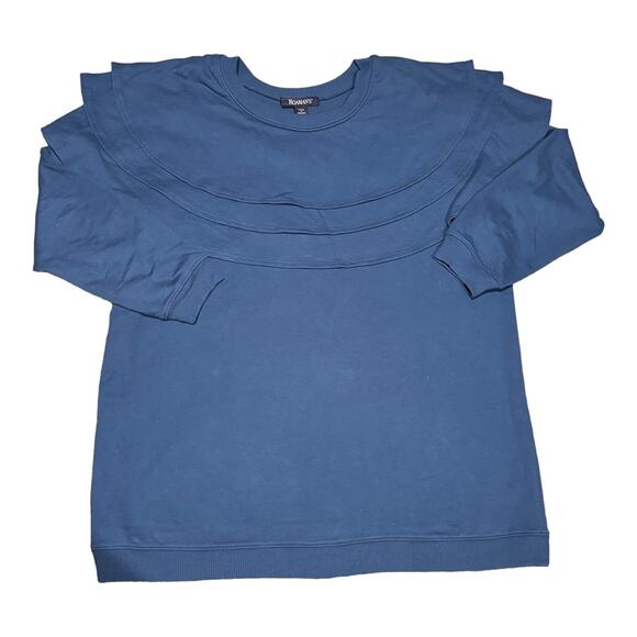 Roman’s Tiered Ruffle Sweatshirt bundle of two in gray and blue size 14/16 - Picture 5 of 11